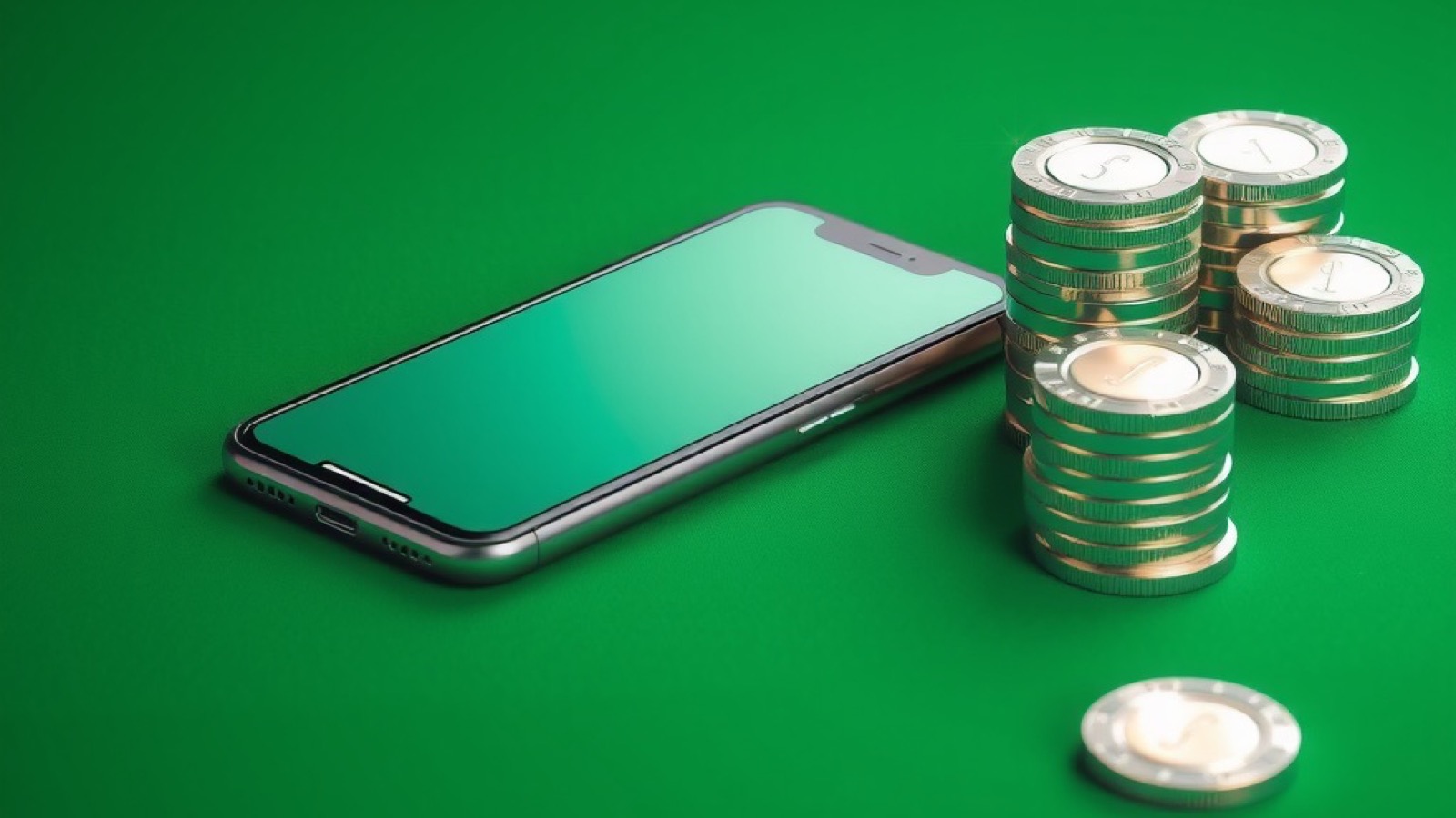 You Rummy rummy table scene with chrome chip stacks on green baize