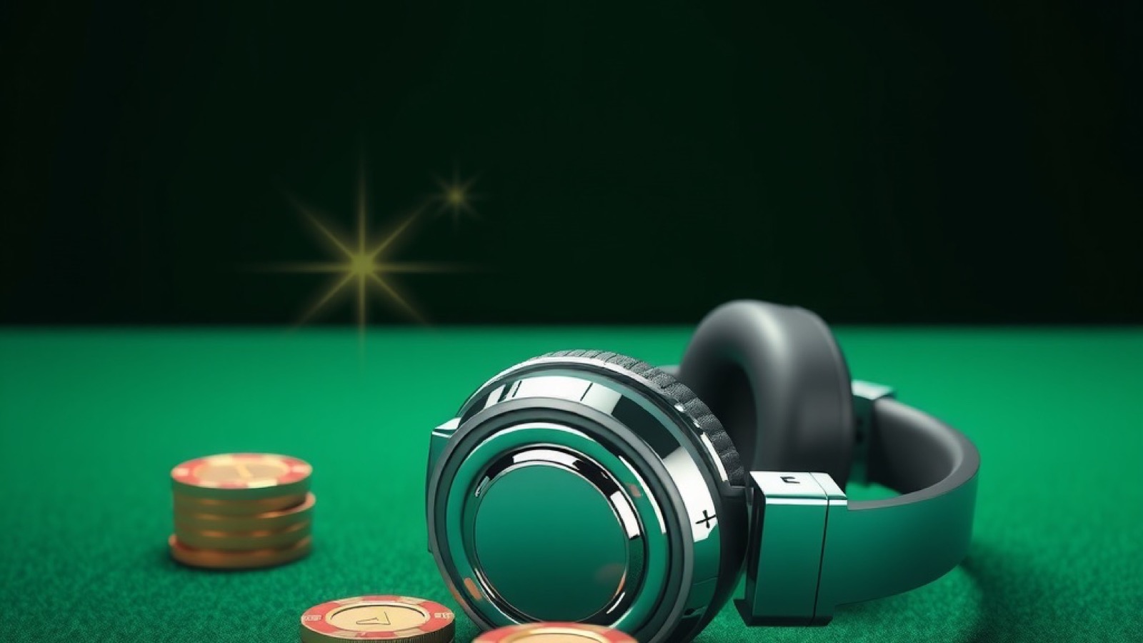 You Rummy rummy table scene with chrome chip stacks on green baize