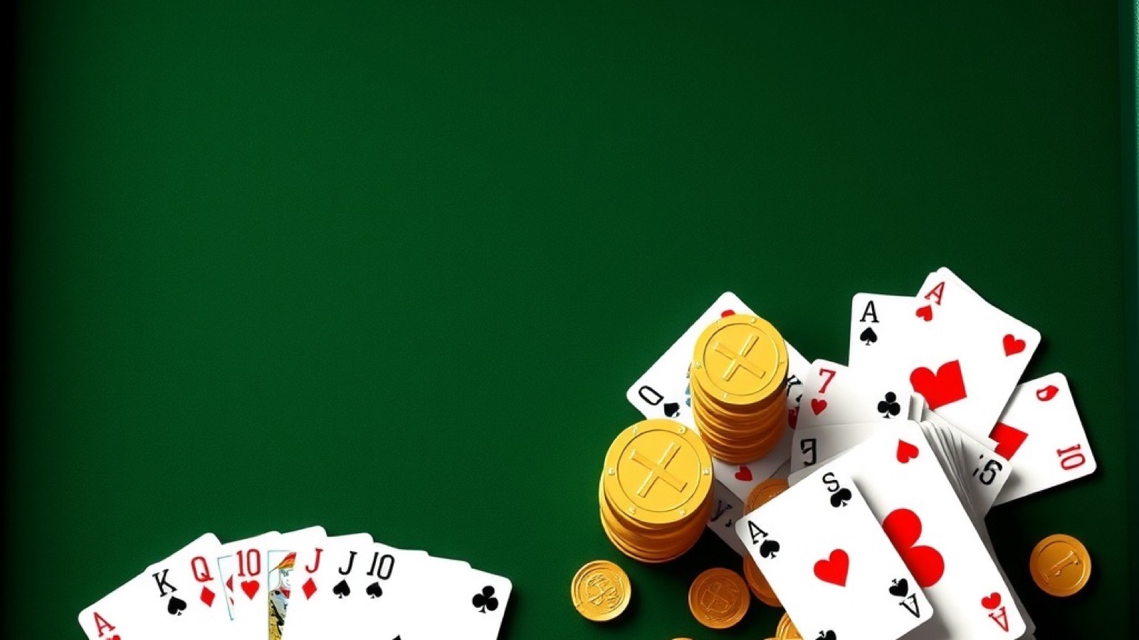 You Rummy rummy table scene with fanned cards and chrome chip stacks on green baize