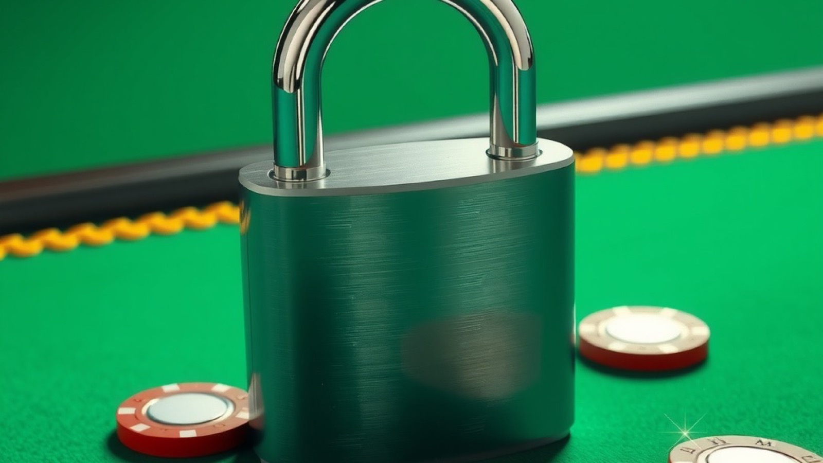 You Rummy rummy table scene with chrome chip stacks on green baize