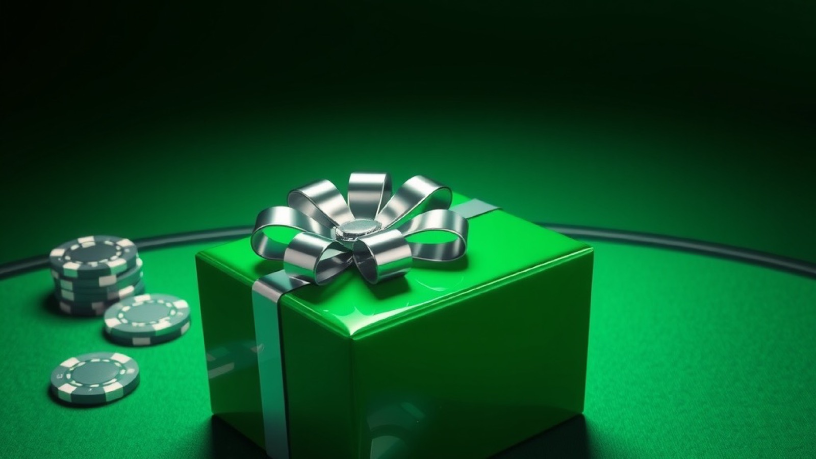 You Rummy rummy table scene with chrome chip stacks on green baize